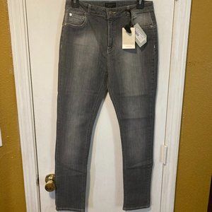 Twin Set junior ladies size 12a or 14a gray unique wash stretch "slouchy" jeans